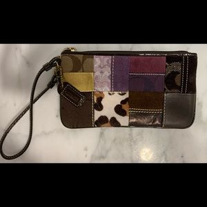 COACH  Patchwork Signature Multi-Color Wristlet